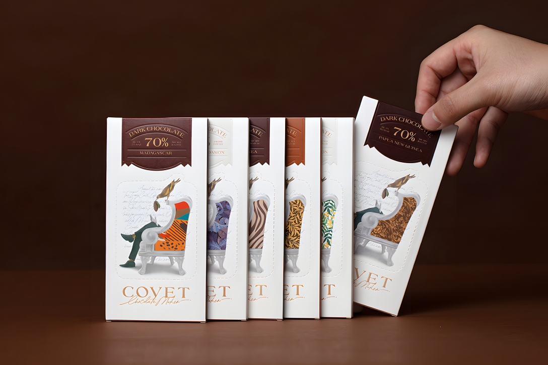 個(gè)性化插圖巧克力品牌包裝設(shè)計(jì)(圖1)