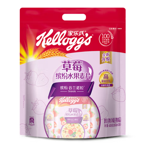 草莓繽紛水果麥片包裝設(shè)計欣賞(圖1)