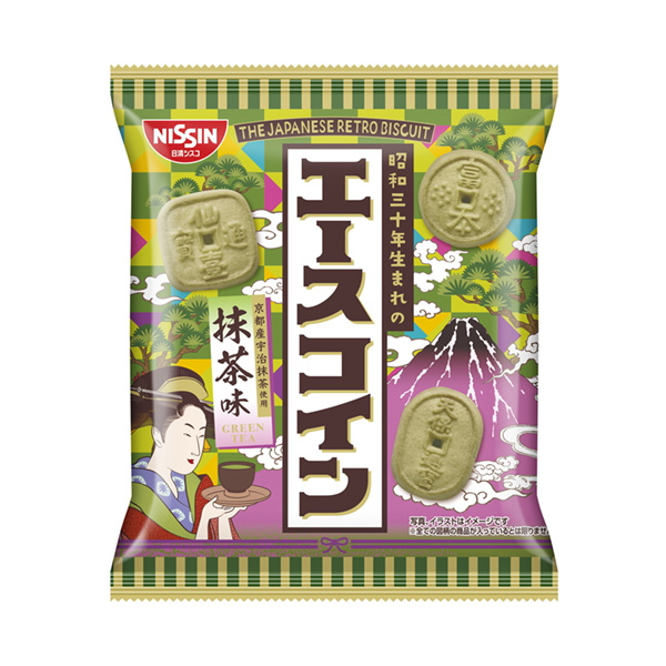 食品包裝設(shè)計欣賞王牌硬幣抹茶味日清思科包裝設(shè)計欣賞(圖1)