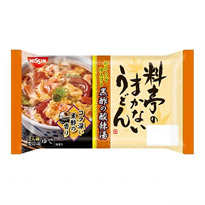包裝設(shè)計(jì)公司推薦用一個(gè)日式飯館的烏冬面雞蛋做成的黑醋酸辣湯日清食品保鮮面類包裝設(shè)計(jì)(圖1)