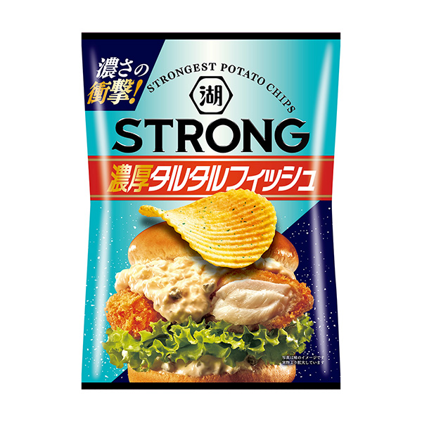 湖池屋STRONG薯片濃厚的韃靼魚包裝設計欣賞(圖1)
